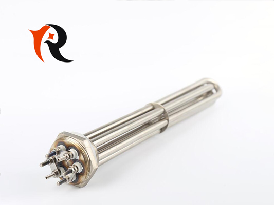 Threaded flanged electric heating tube