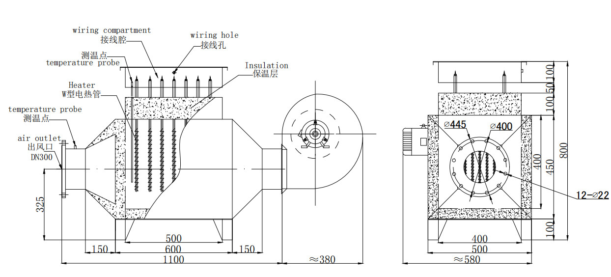 Flue gas duct heater