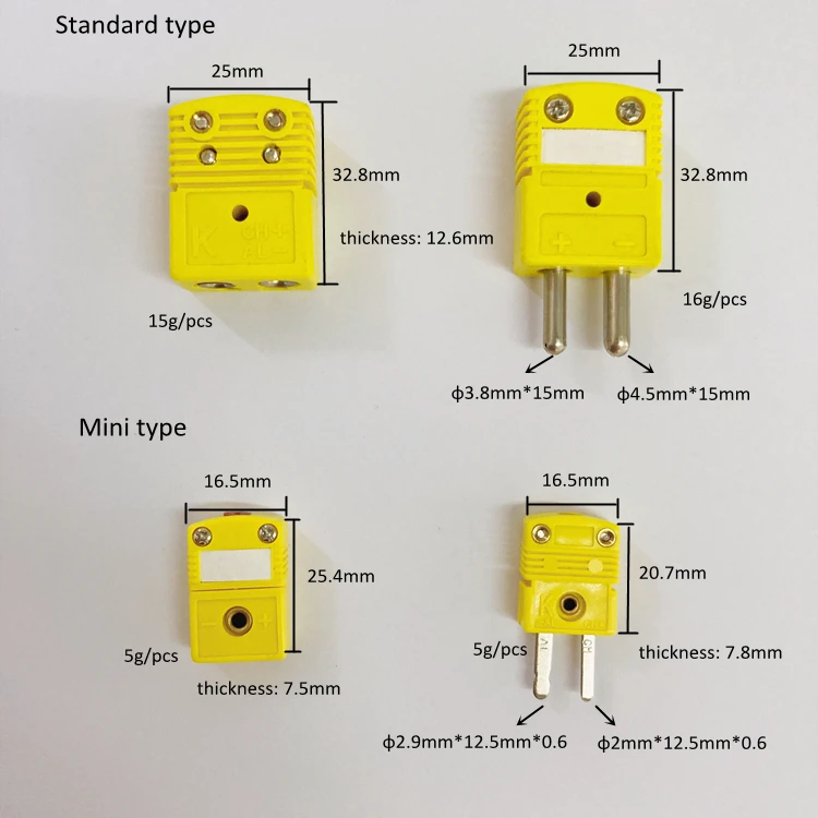 types of thermocouple connectors